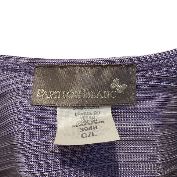 Papillon Blanc purple shimmer tank with built in bra - Picture 3 of 7